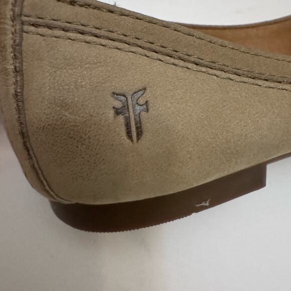 Frye Shoes Womens 6M Taupe Leather Carrie Slip On Ballerina Flat - Picture 2 of 13